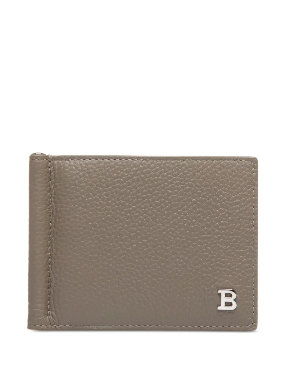 Bally Leren portemonnee met geldclip Beige