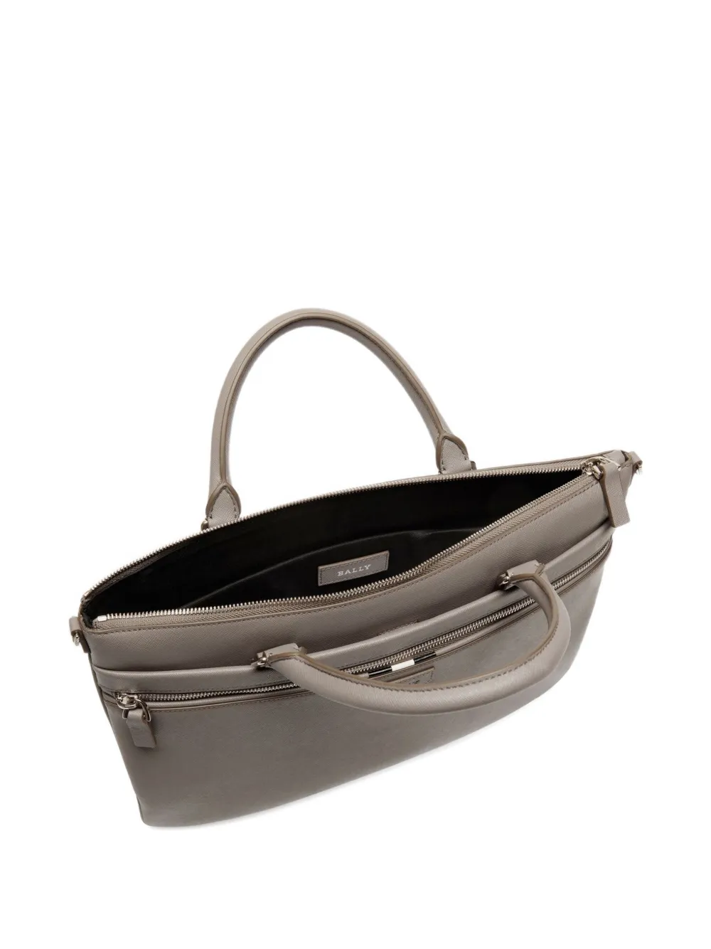 Bally Leren aktetas Grijs