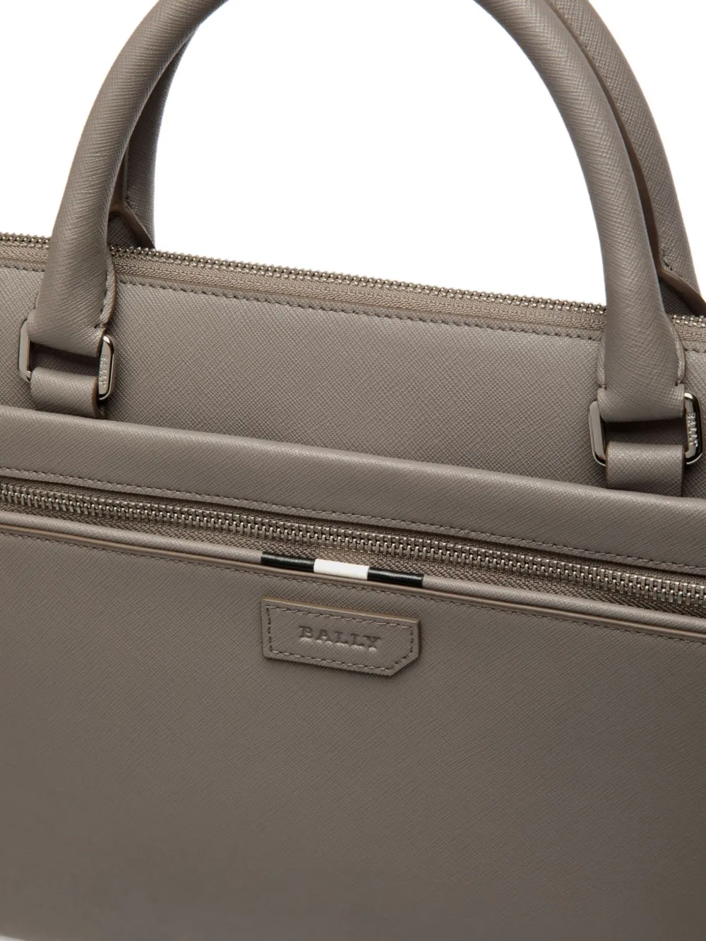 Bally Leren aktetas Grijs