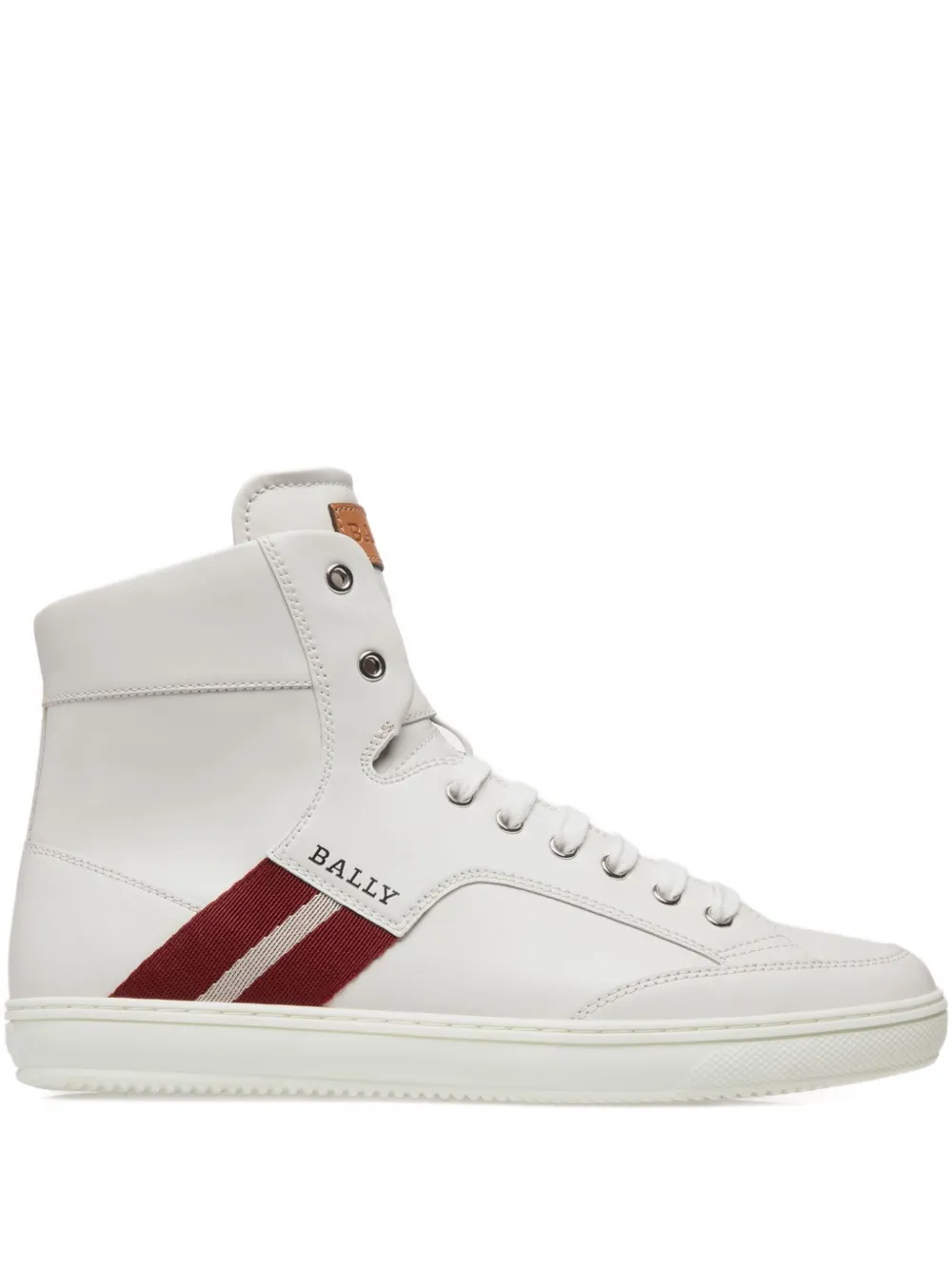 Bally Leren high-top sneakers met lint Wit