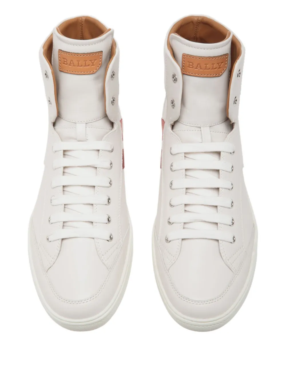 Bally leather ribbon hi-top sneakers White
