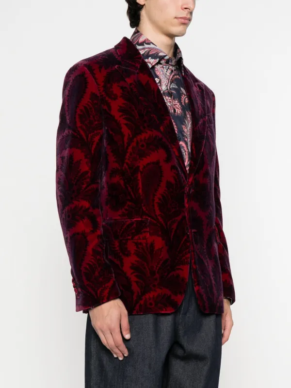 ★ETRO★エトロ ベルベット ジャケット ETRO ペイズリーベルベットジャケット | レッド | FARFETCH JP