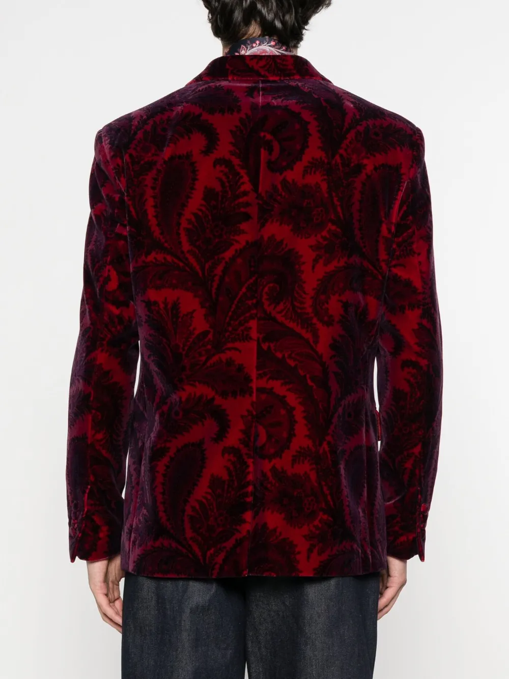 ETRO Fluwelen blazer met paisley Rood