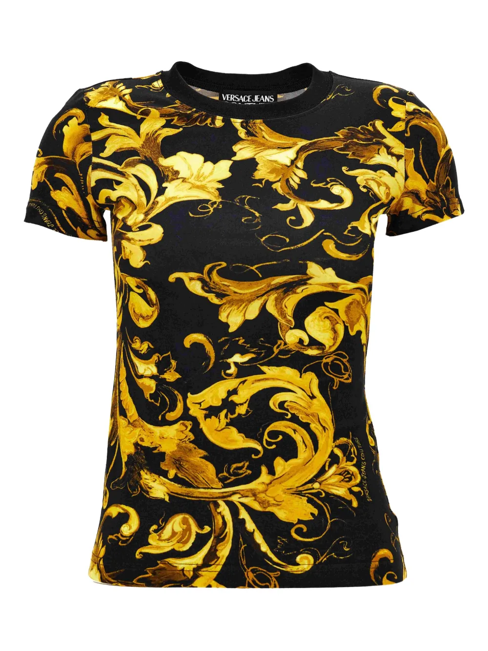 Versace Jeans Couture baroque-print cotton T-shirt Zwart
