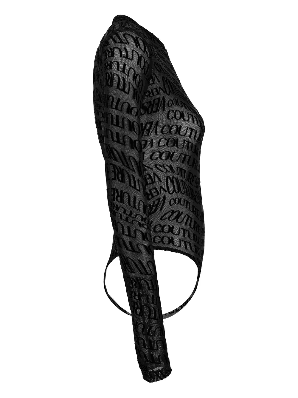 Versace Jeans Couture logo-print mesh bodysuit Zwart