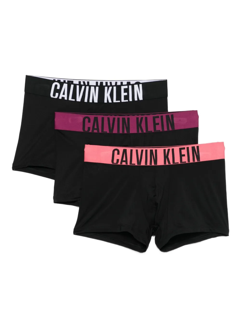 Calvin Klein Underwear Drie boxershorts met logoband Zwart