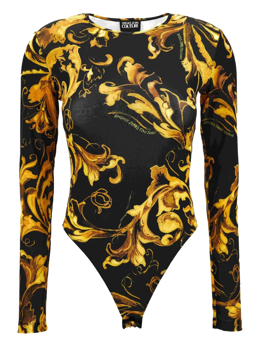 Versace Jeans Couture Barocco-print bodysuit Zwart