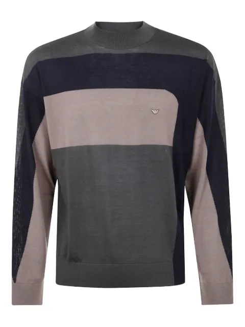 Emporio Armani block-panel wool sweater