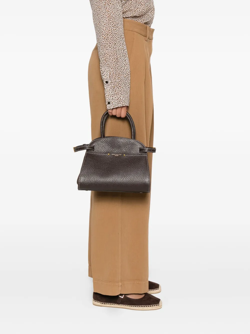 GIANNI CHIARINI Farah leren shopper Bruin