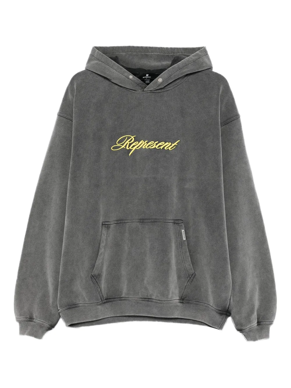 Represent Katoenen hoodie met geborduurd logo Grijs