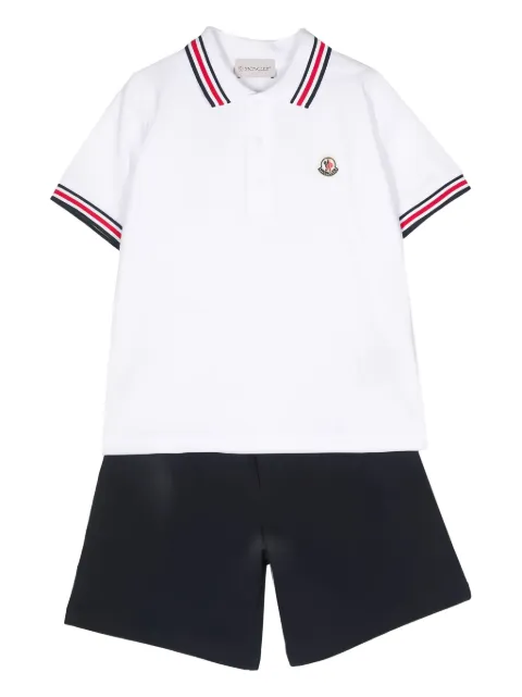 Moncler Enfant traje con cuello de playera tipo polo y motivo de rayas