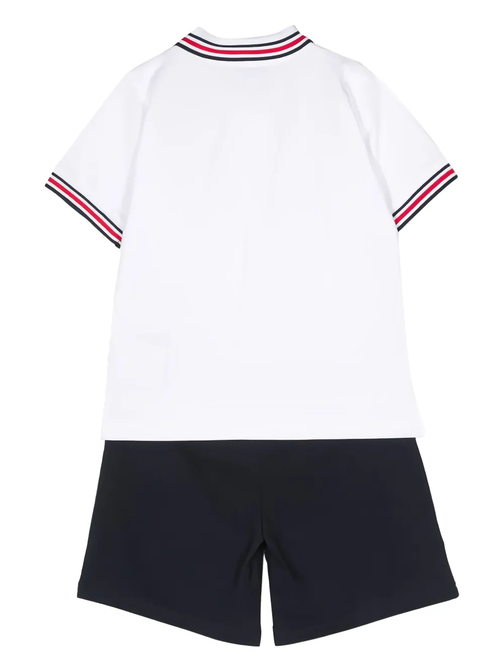 Moncler Enfant Polopak met gestreepte kraag Blauw