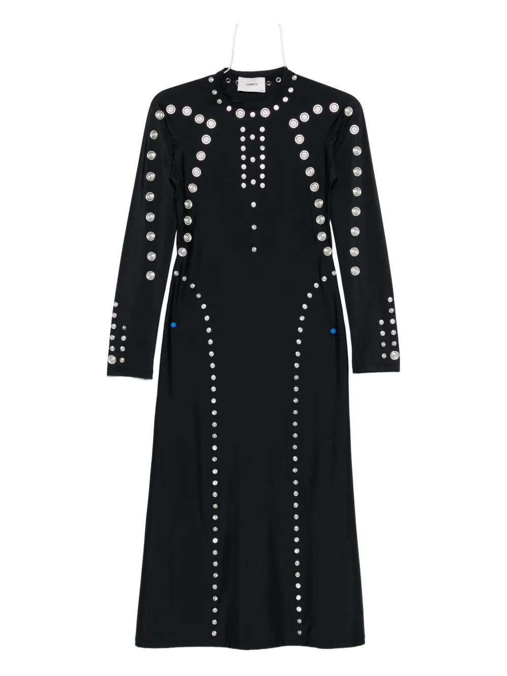 Coperni metallic-embellished long-sleeve dress - Nero