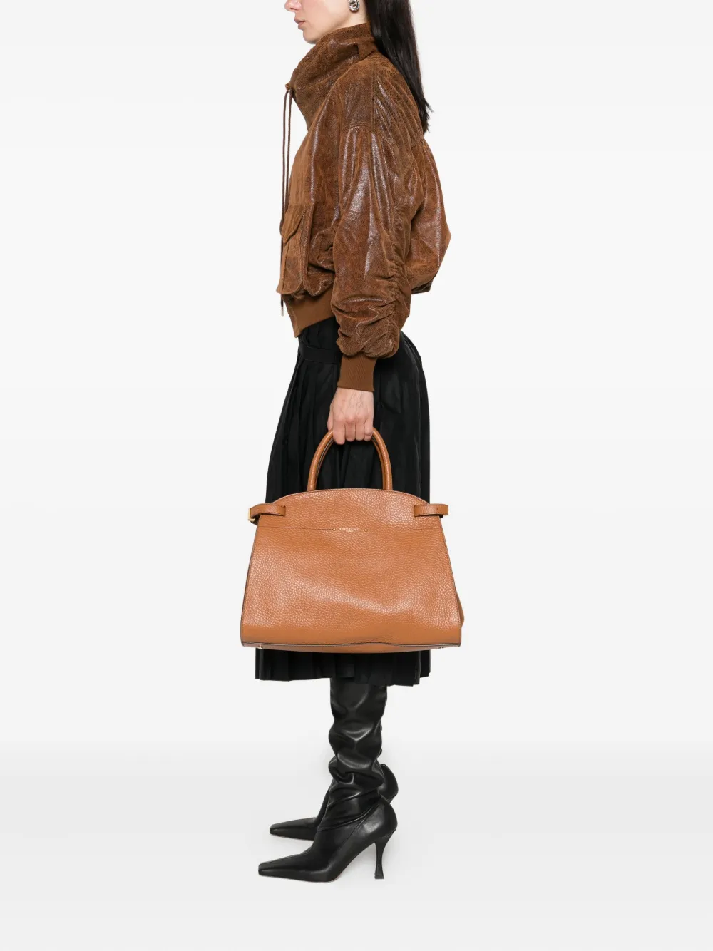 GIANNI CHIARINI Farah leren tas Bruin