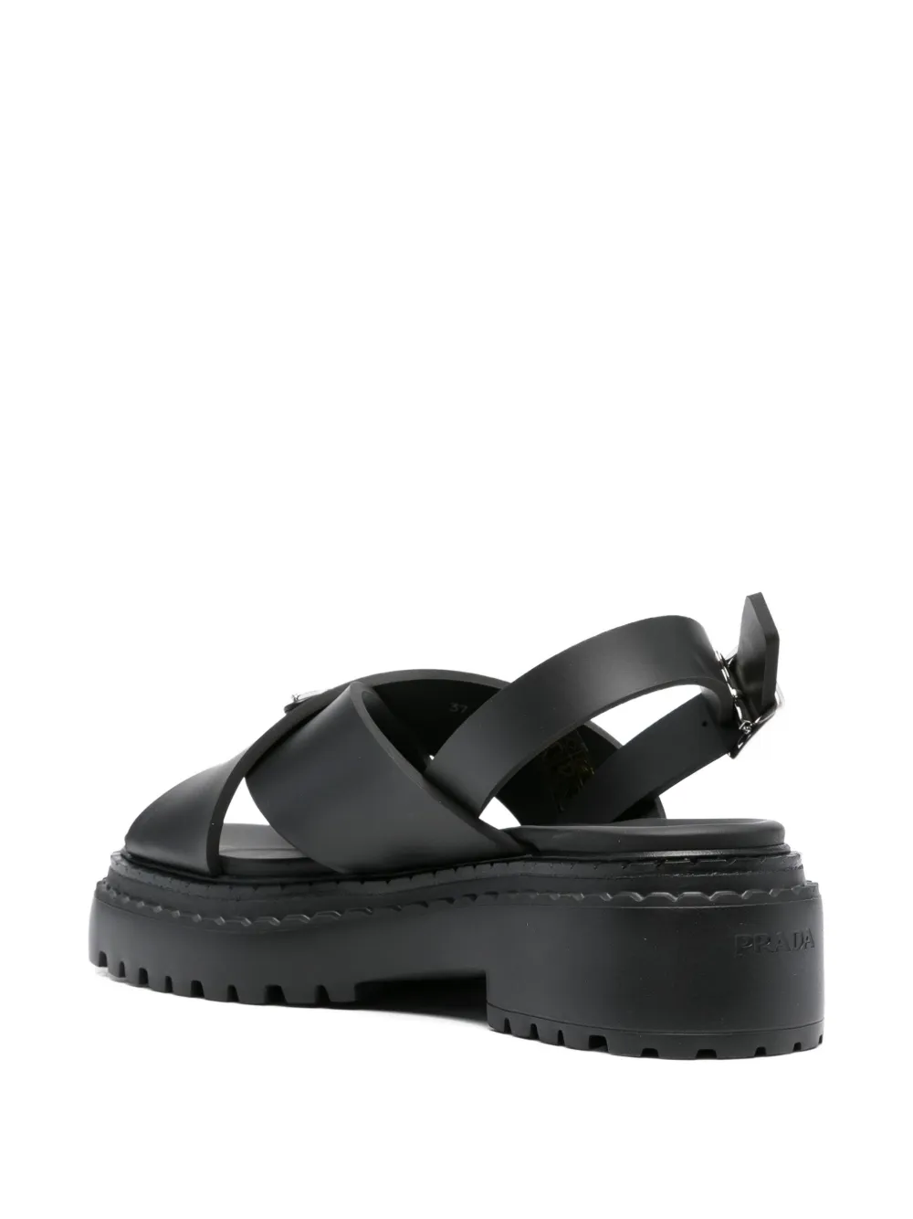 Prada 40mm cross-strap platform sandals Black