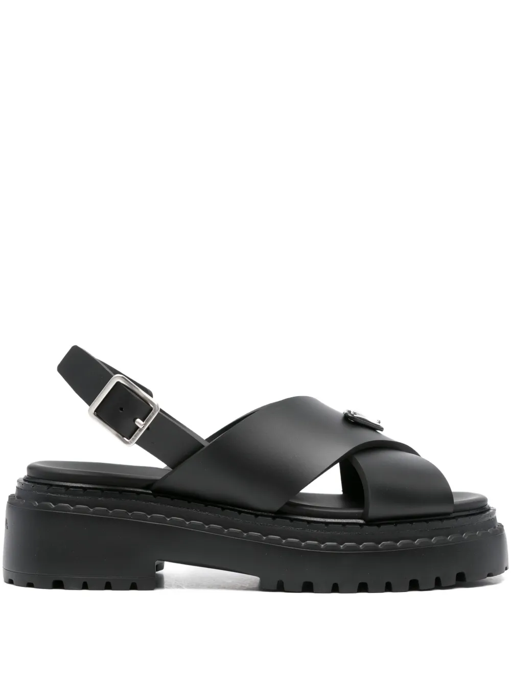 Prada 40mm cross-strap platform sandals Black