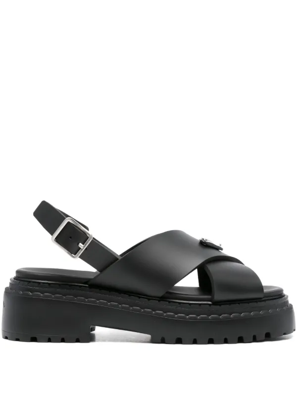 Prada プラットフォーム クロスストラップサンダル 40mm | ブラック 