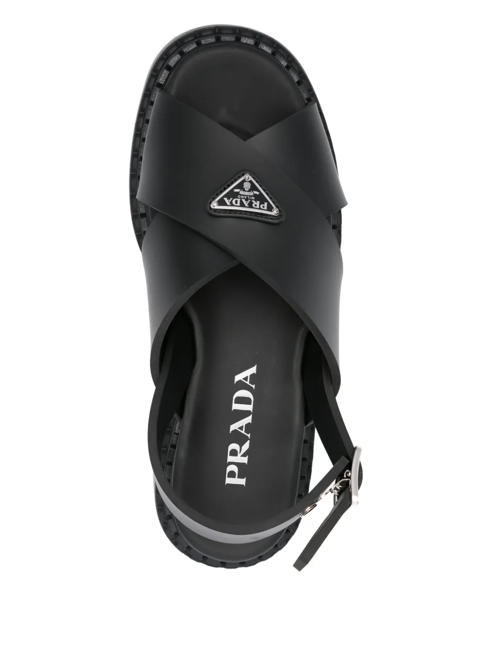 Prada 40mm cross-strap platform sandals Black