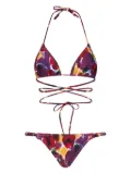 Reina Olga floral-print tie-side bikini - Pink