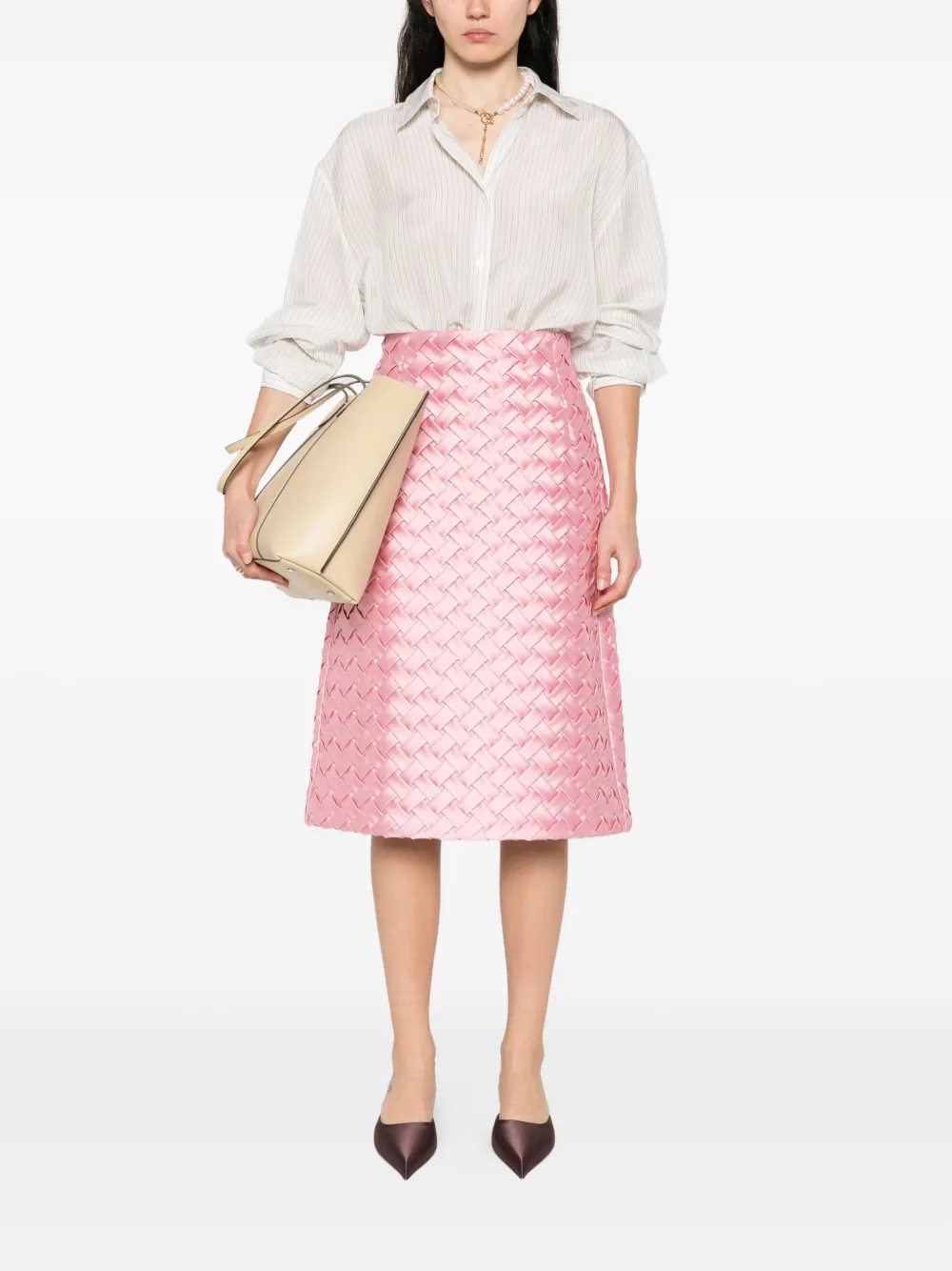 ALEMAIS Inez woven midi skirt | A-Line Skirts | Image 2