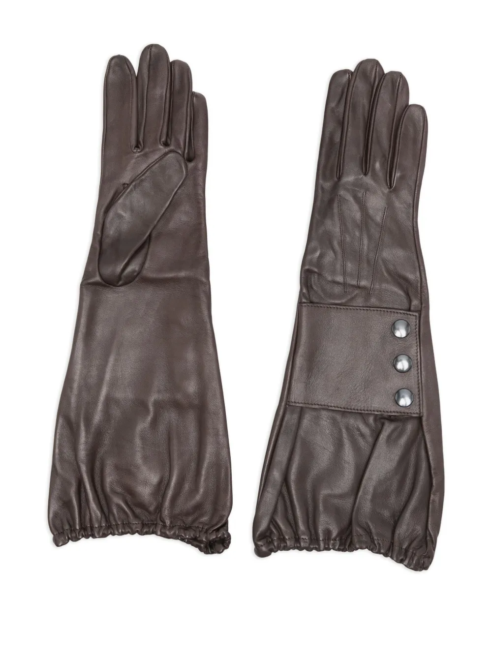 Manokhi Leren handschoenen Bruin