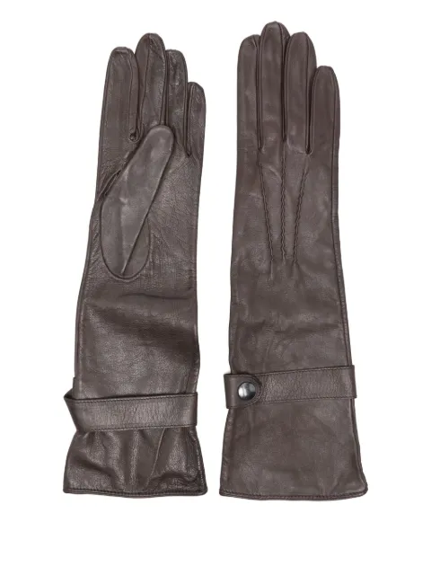 Manokhi button-fastening leather gloves