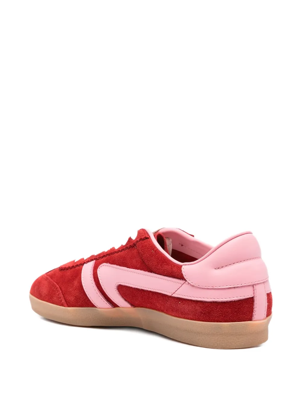 Closed suede panelled sneakers Red