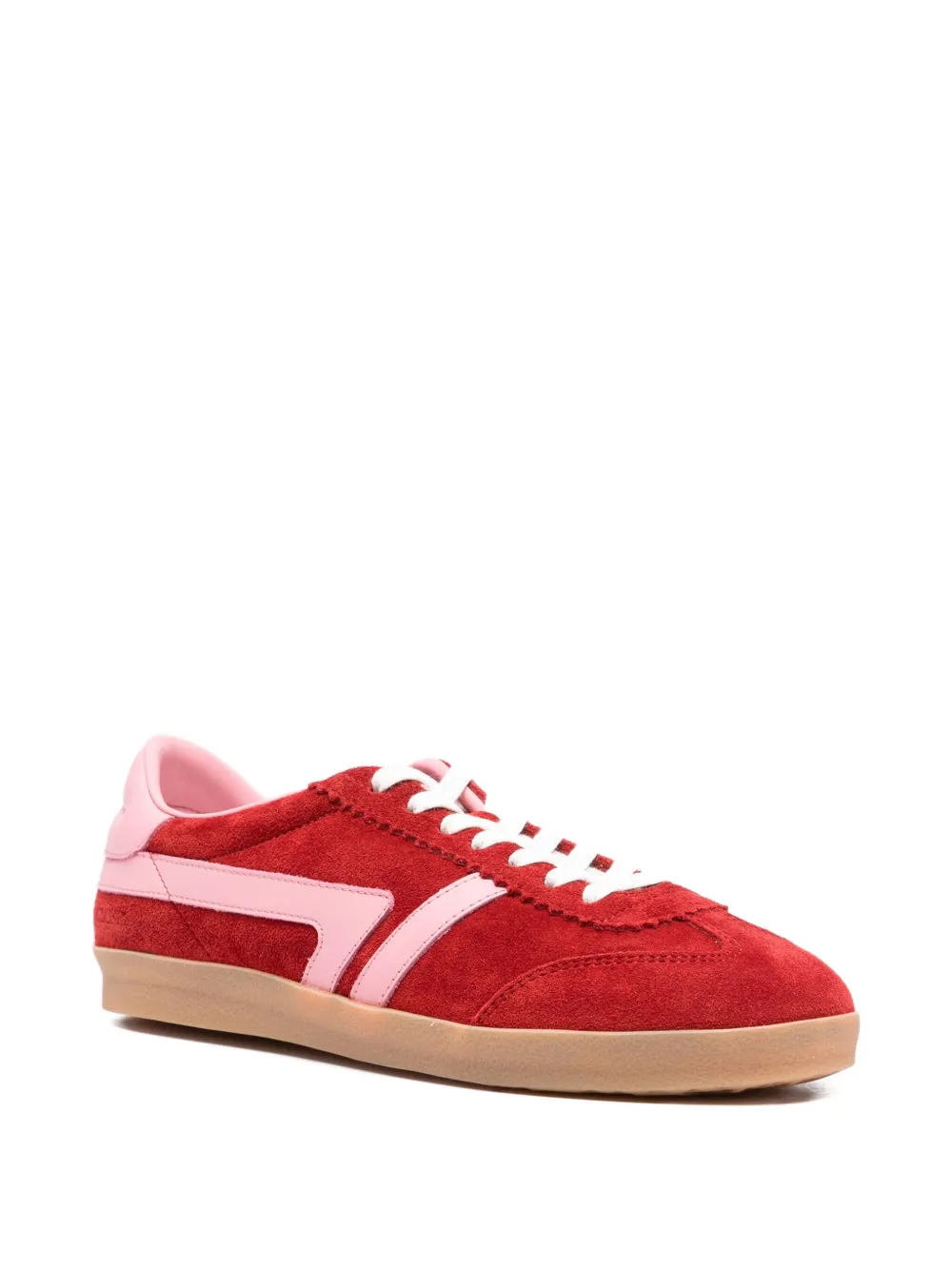Closed suede panelled sneakers Red