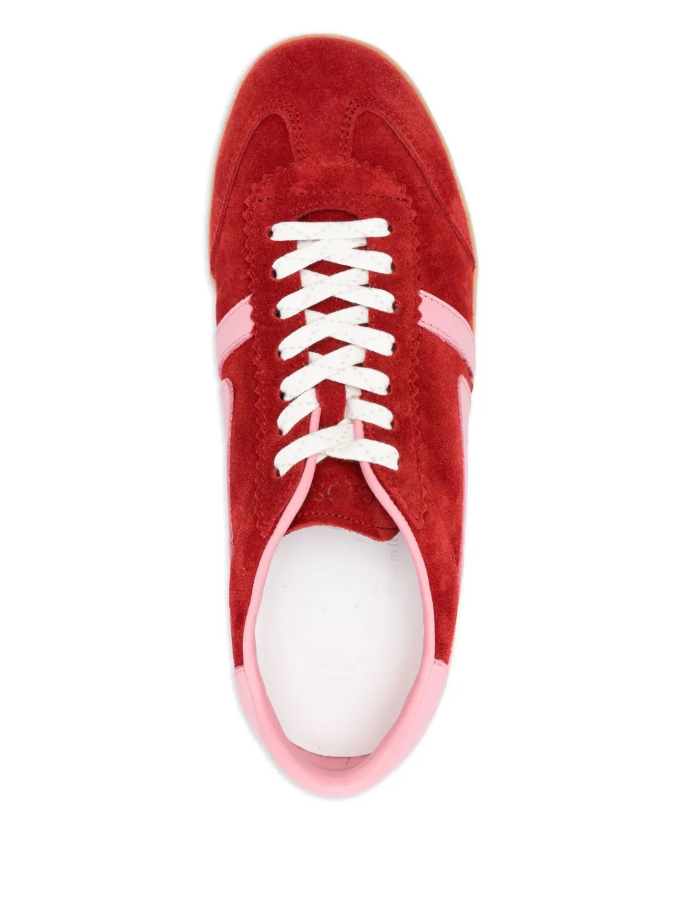 Closed suede panelled sneakers Red