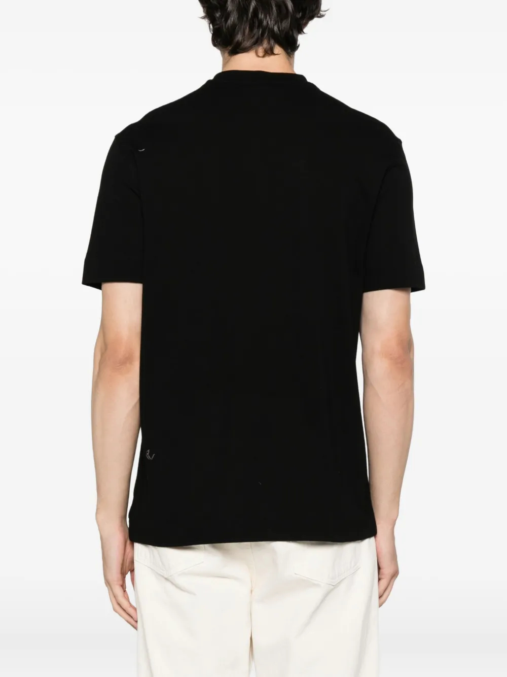 Emporio Armani Katoenen T-shirt met adelaar-embleem Zwart