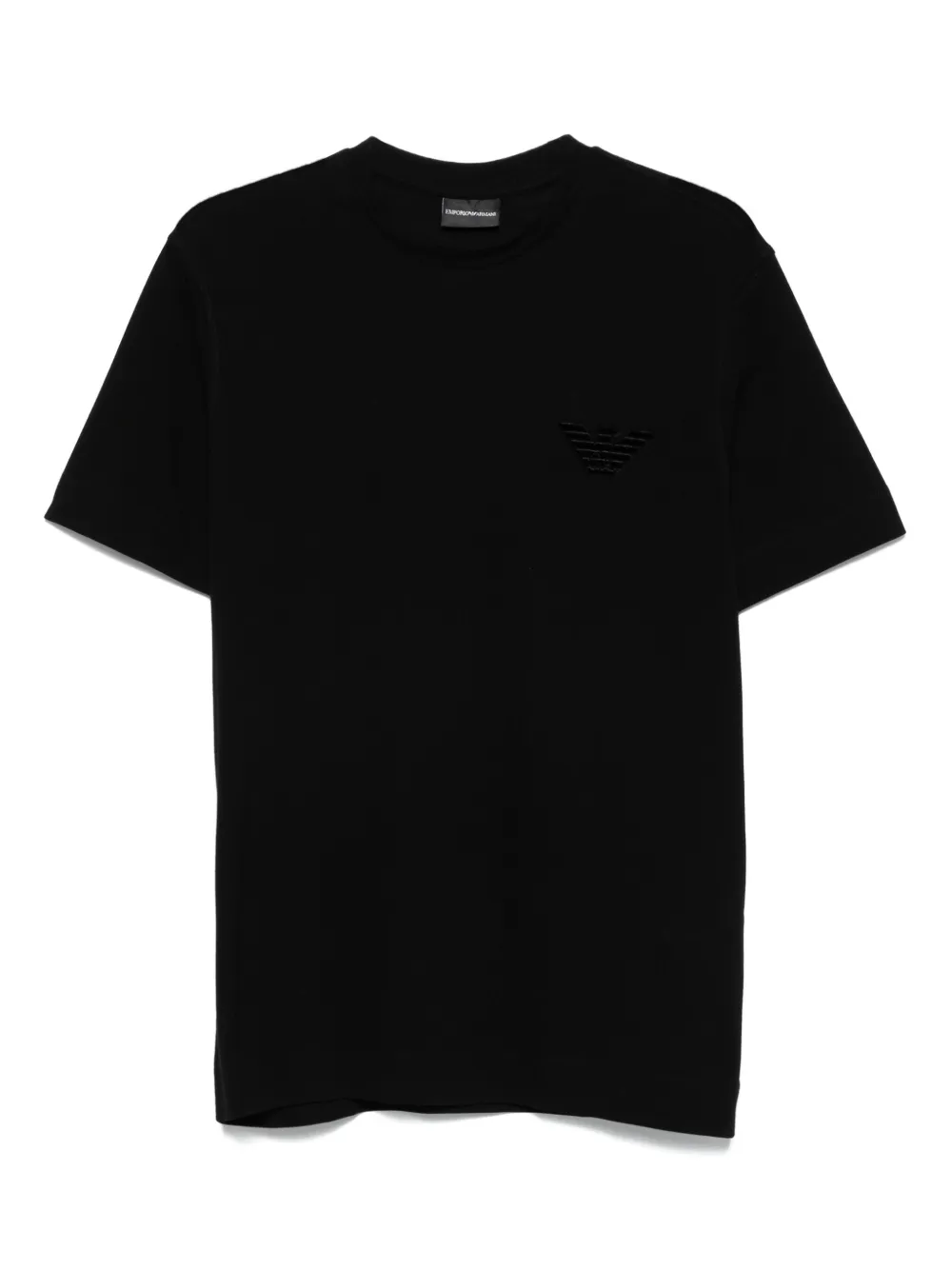 Emporio Armani Katoenen T-shirt met adelaar-embleem Zwart