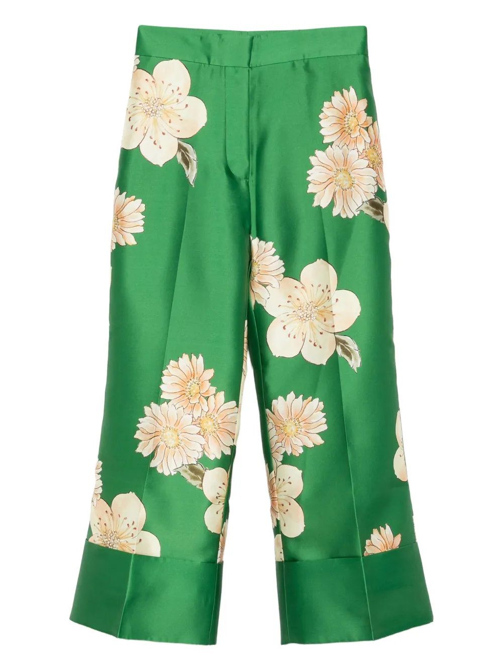 ALEMAIS Broek met bloemenprint Groen