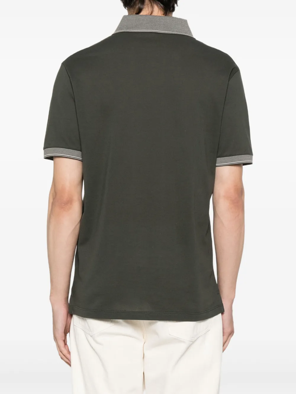 Emporio Armani Poloshirt met geborduurd logo en gestreepte kraag Groen