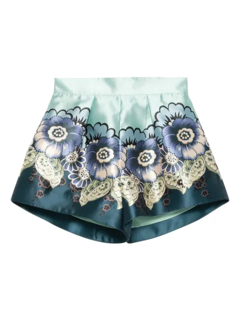 ALEMAIS Madalena pleated floral shorts