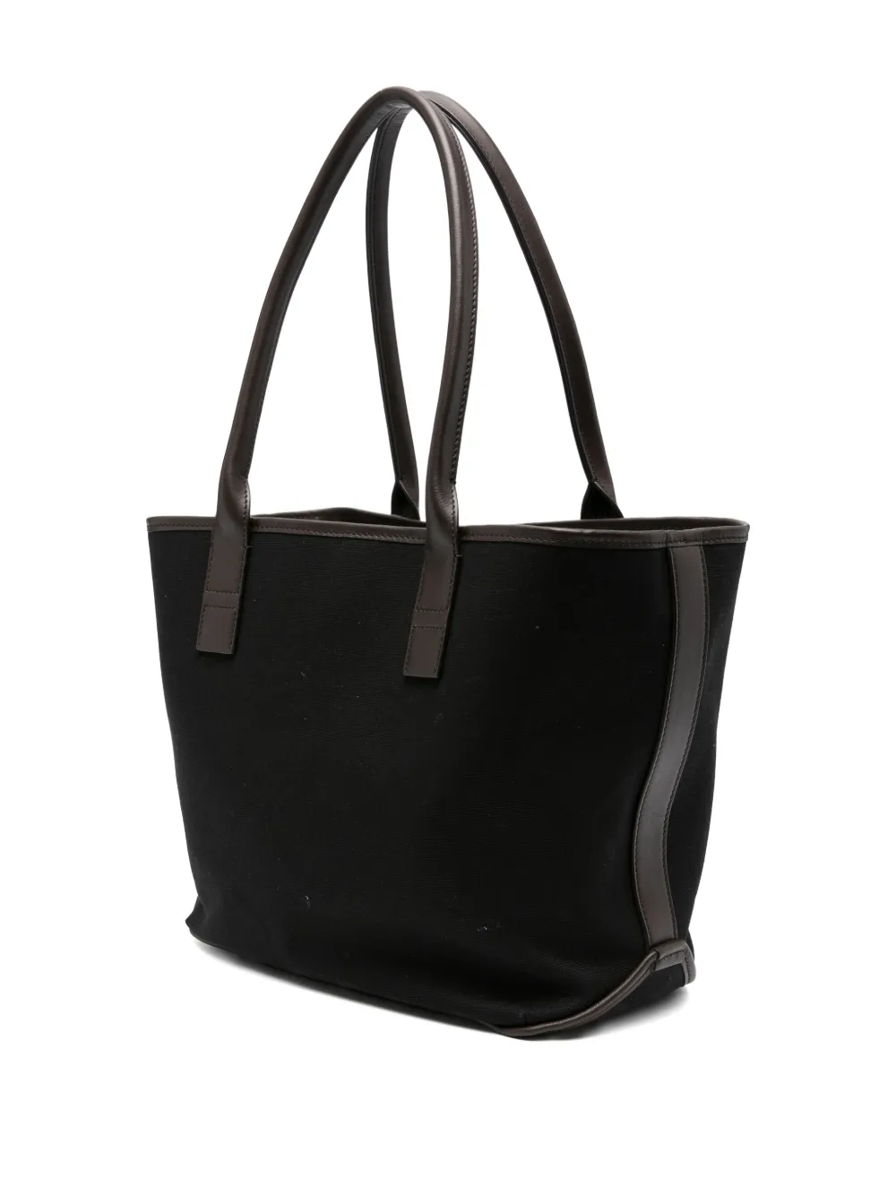 Hogan Script Shopping leather-trimmed tote bag Zwart