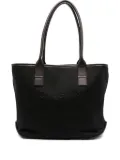 Hogan Script Shopping leather-trimmed tote bag - Black