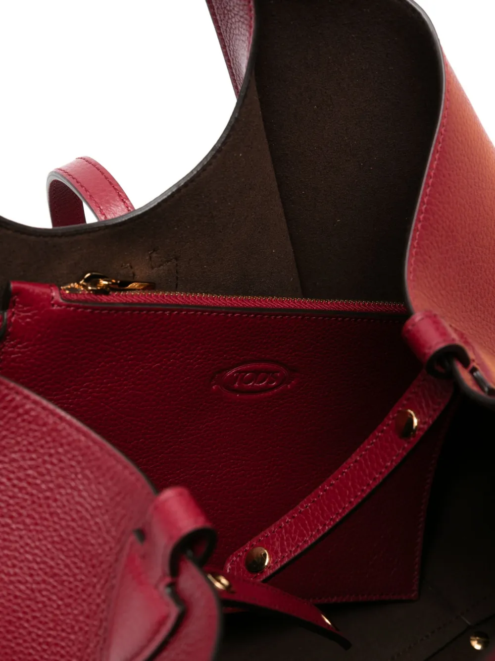 Tod's Timeless leren shopper met T-bandje Rood