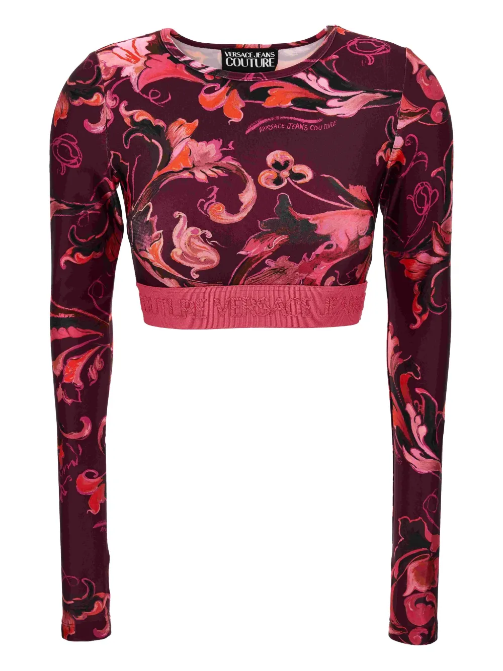 Versace Jeans Couture baroque-print long-sleeve top Paars