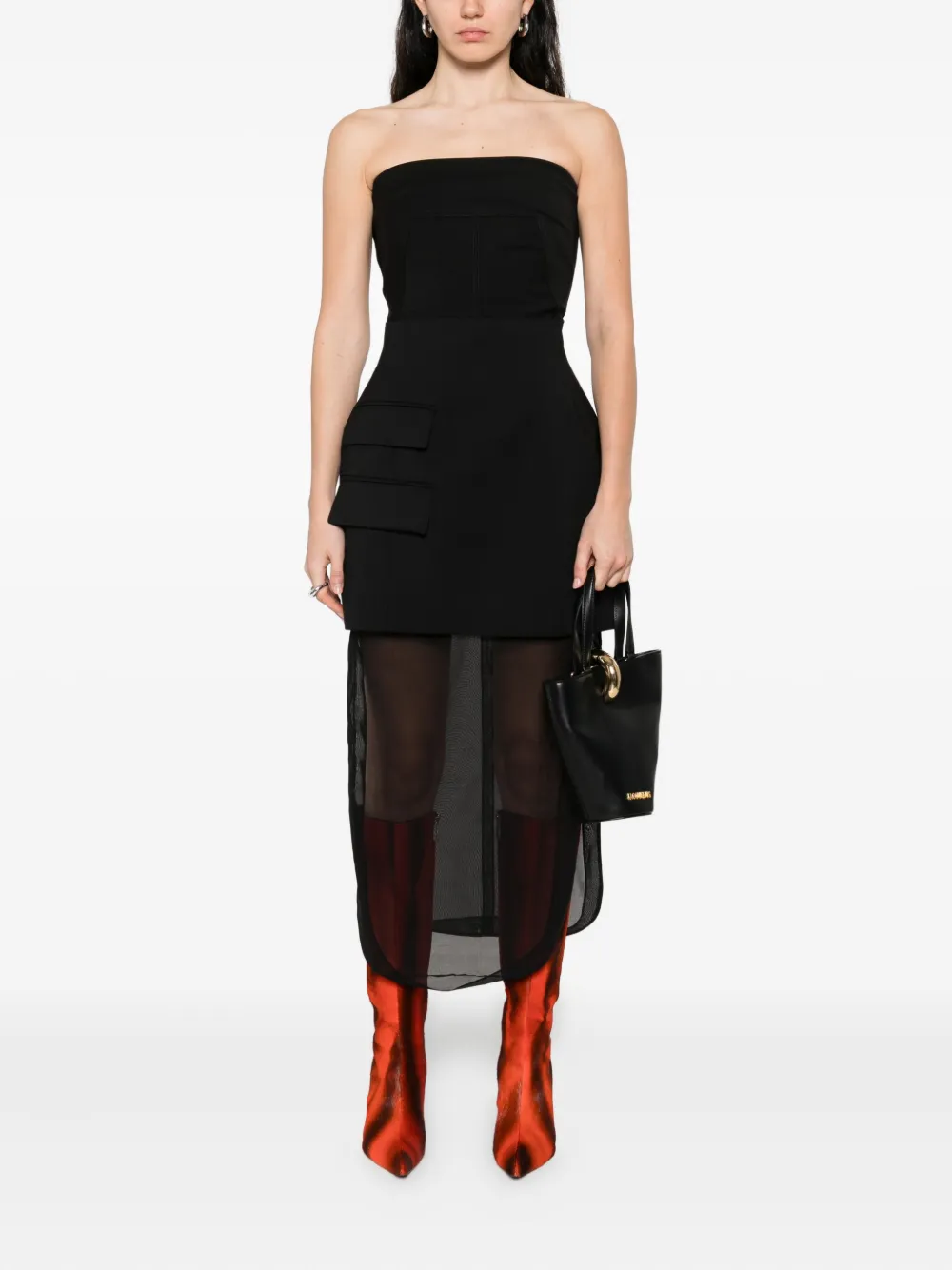 A.w.a.k.e. Pocket-detail Midi Skirt In Black
