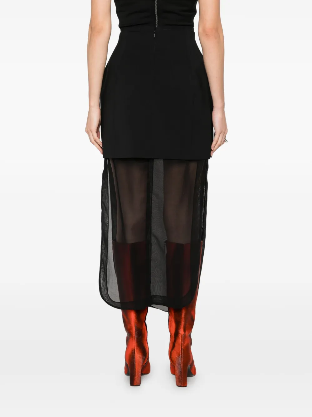 A.w.a.k.e. Pocket-detail Midi Skirt In Black