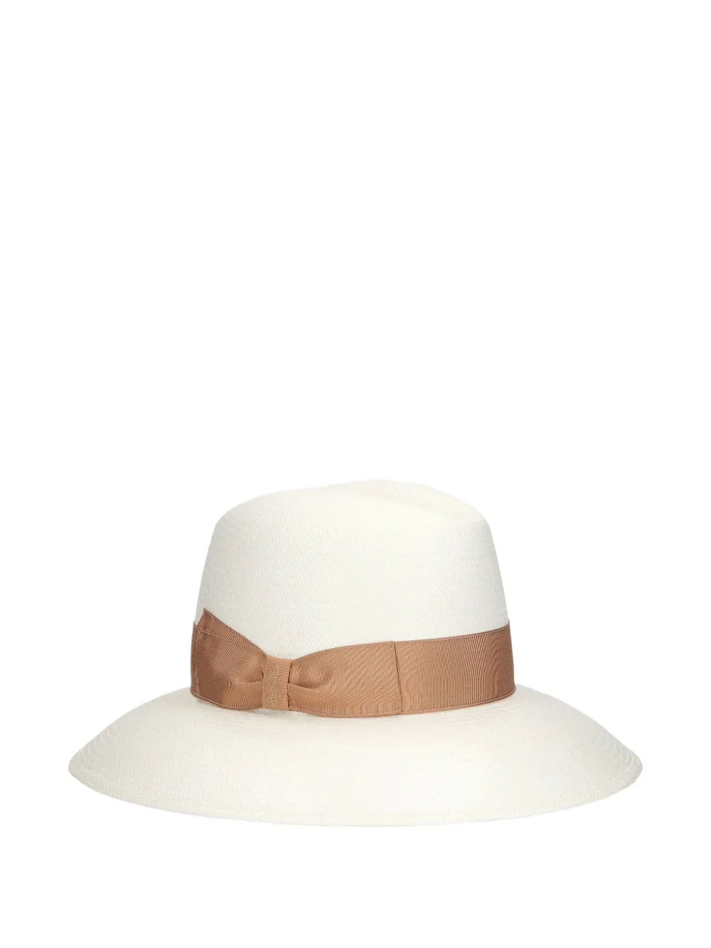 Borsalino Claudette Panama hoed met lint afwerking Beige