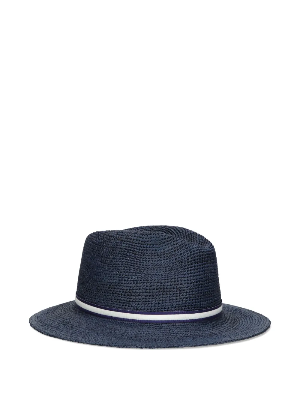 Borsalino Argentina hoed met gehaakte textuur Blauw