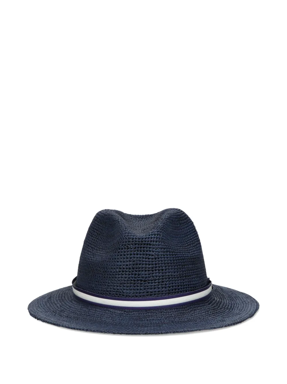 Borsalino Argentina hoed met gehaakte textuur Blauw