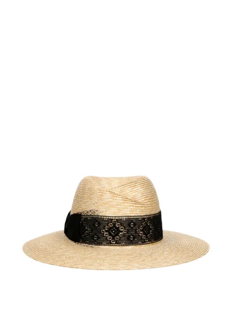 Borsalino Romy lace-trim hat