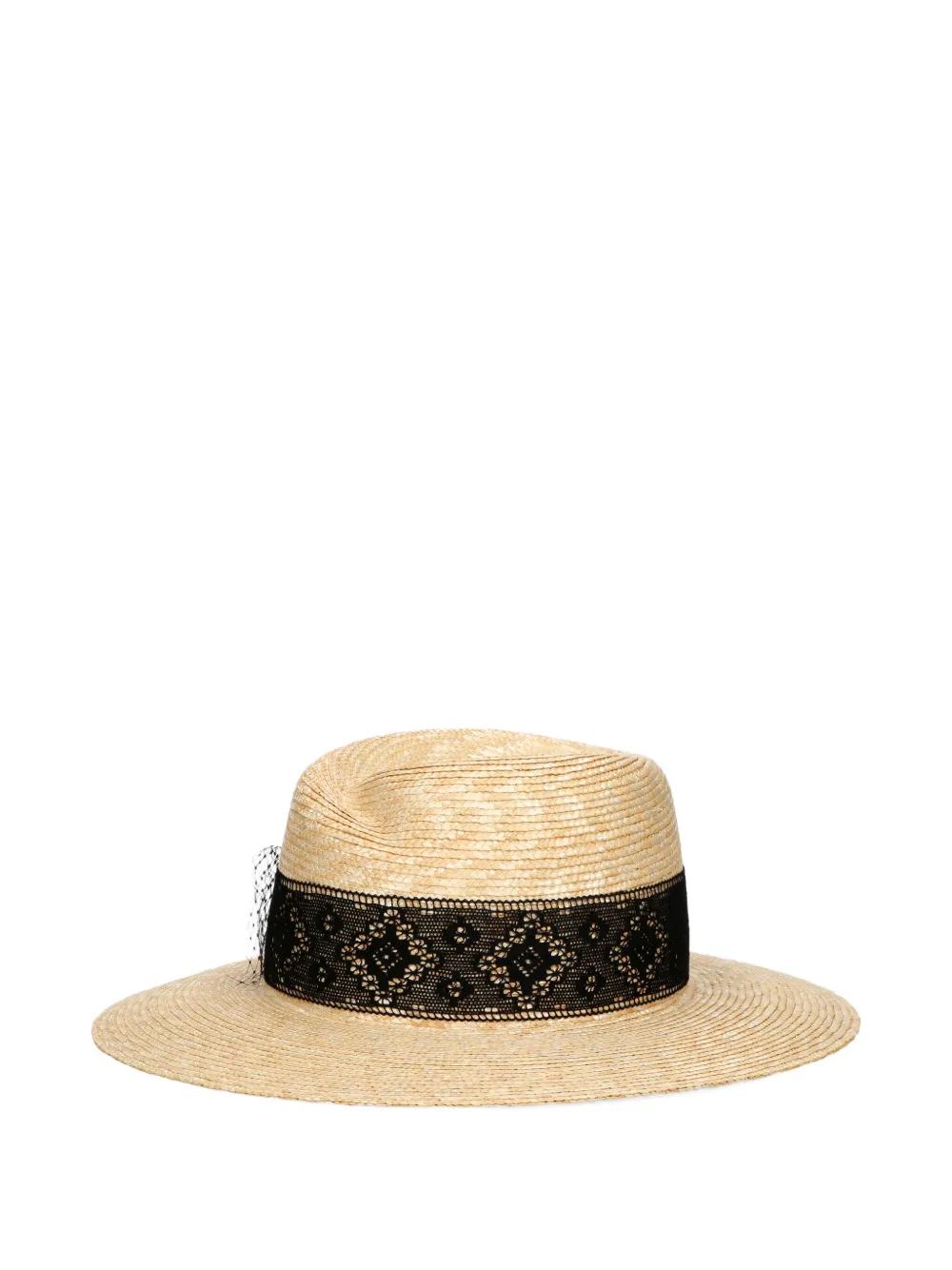 Borsalino Romy hoed met kanten afwerking Beige