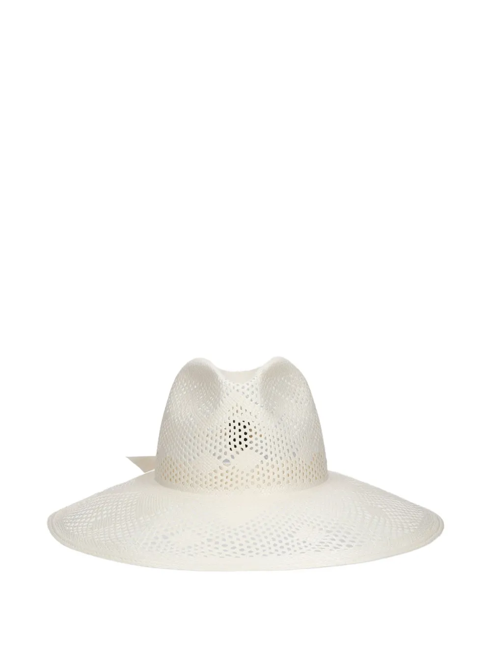 Borsalino Sophie geweven hoed met strikdetail Beige