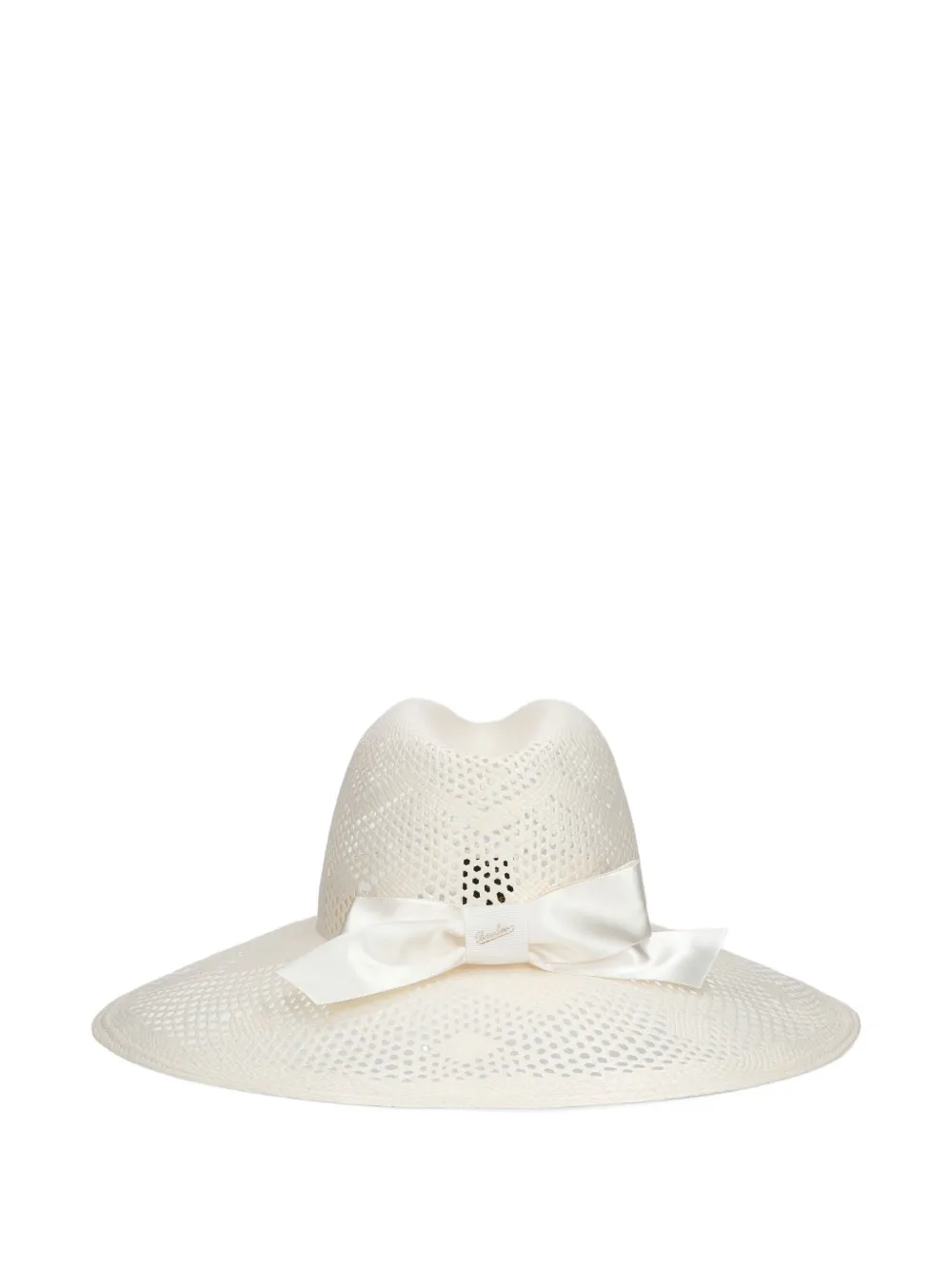 Borsalino Sophie geweven hoed met strikdetail Beige