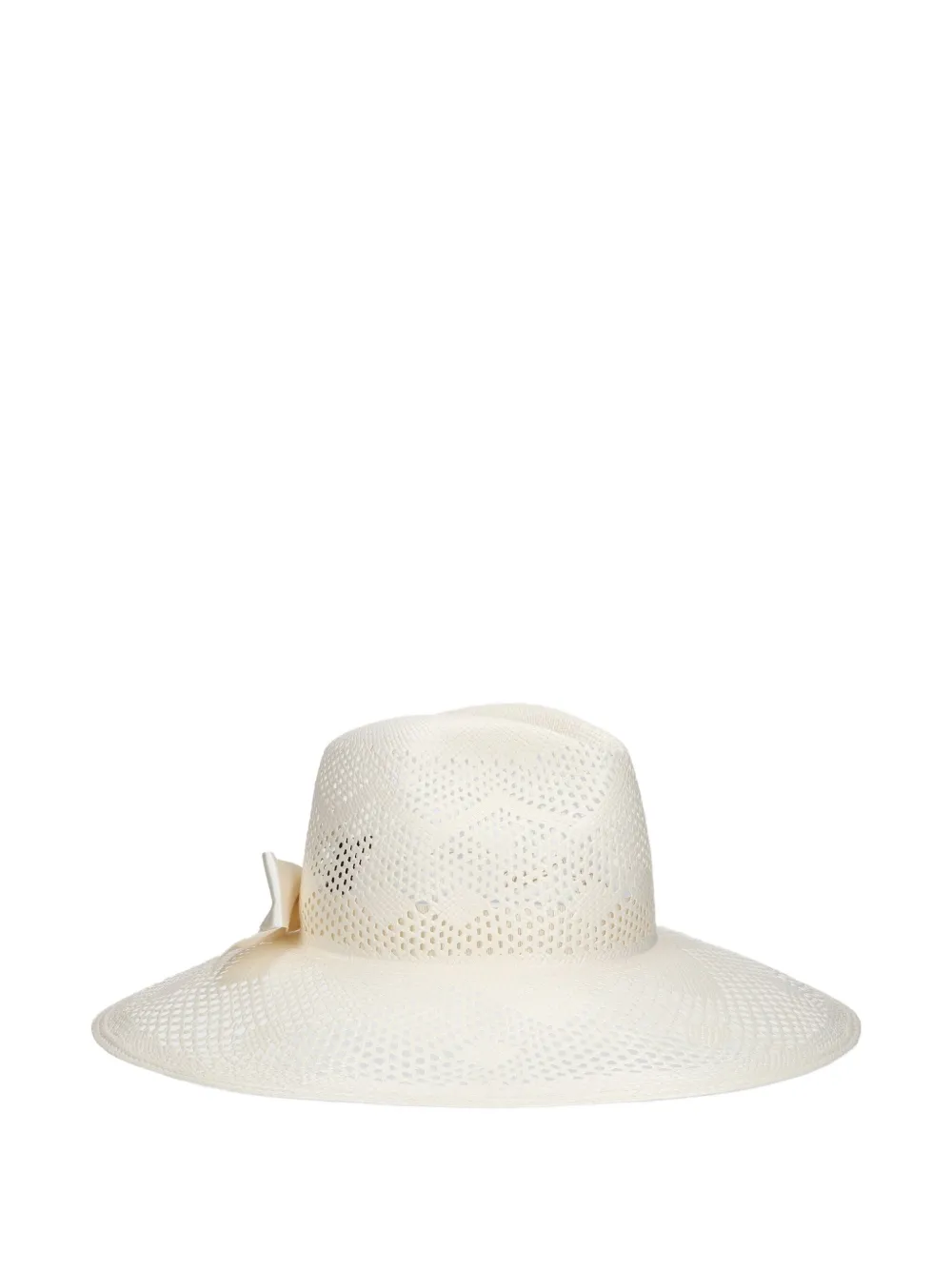 Borsalino Sophie geweven hoed met strikdetail Beige
