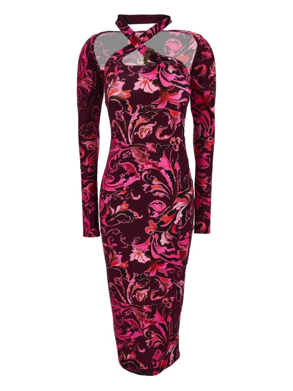 versace midi dress Versace Viscose-Jersey Midi Dress, Female, Green, 36