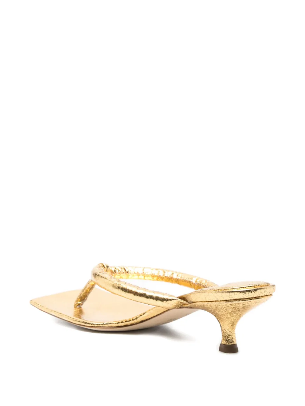 A.w.a.k.e. 60mm Knotted Square-toe Sandals In Gold
